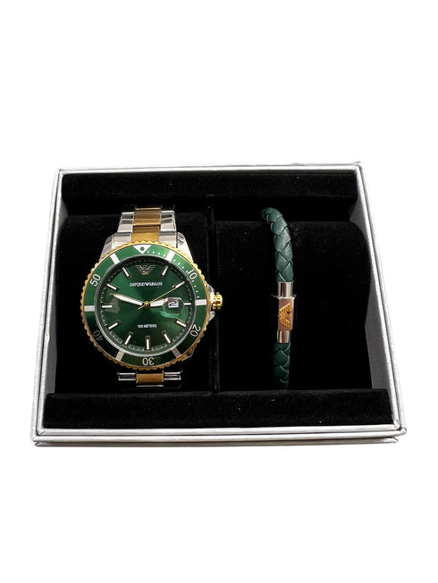 Emporio Armani Automatic Diver με ασημί-χρυσό μπρασελέ